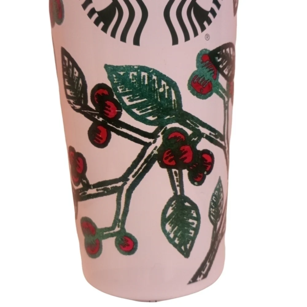Starbucks Hot & Cold SS Tumbler Holly Berry 2016 Coffee Tea Vac